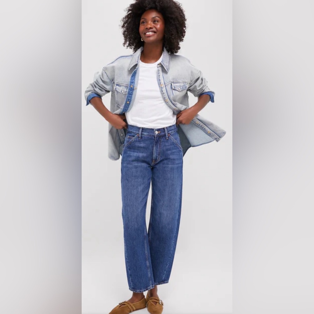 TUCKERNUCK Acid Wash Denim Parker Shacket | Shirt Jacket | Snaps | XS | NWT - Picture 4 of 13